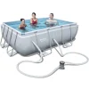 PISCINA FUORI TERRA RETTANGOLARE POWER STEEL 282X196X84CM POMPA FILTRAGGIO 56629