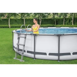 PISCINA FUORI TERRA ROTONDA STEEL PRO MAX 366X100 CM 9150LT POMPA SCALETTA 56418