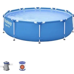PISCINA FUORI TERRA STEEL PRO 305X76CM SET ROTONDA CON POMPA DI FILTRAGGIO 56679