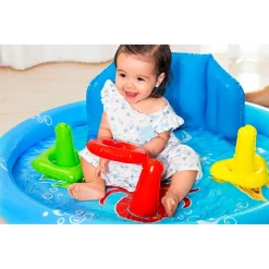 PISCINA GIOCO GONFIABILE LIL SEASHAPES CON SCHIENALE TETTO BIMBI +6 MESI GIARDINO 52568