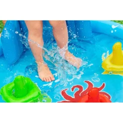 PISCINA GIOCO GONFIABILE LIL SEASHAPES CON SCHIENALE TETTO BIMBI +6 MESI GIARDINO 52568