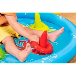 PISCINA GIOCO GONFIABILE LIL SEASHAPES CON SCHIENALE TETTO BIMBI +6 MESI GIARDINO 52568