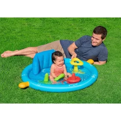 PISCINA GIOCO GONFIABILE LIL SEASHAPES CON SCHIENALE TETTO BIMBI +6 MESI GIARDINO 52568