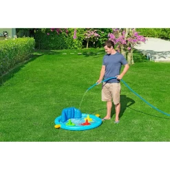 PISCINA GIOCO GONFIABILE LIL SEASHAPES CON SCHIENALE TETTO BIMBI +6 MESI GIARDINO 52568