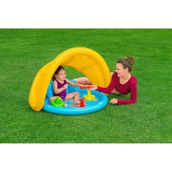 PISCINA GIOCO GONFIABILE LIL SEASHAPES CON SCHIENALE TETTO BIMBI +6 MESI GIARDINO 52568