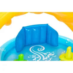 PISCINA GIOCO GONFIABILE LIL SEASHAPES CON SCHIENALE TETTO BIMBI +6 MESI GIARDINO 52568