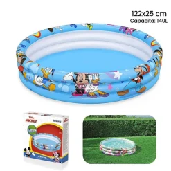 PISCINA GONFIABILE 3 ANELLI 122 X 25 CM TOPOLINO MICKEY MOUSE PER BAMBINI 91007