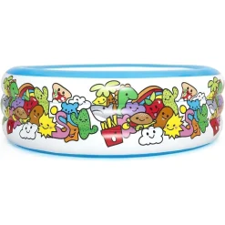 PISCINA GONFIABILE 3 ANELLI PER BAMBINI CON PERSONAGGI FRUTTI PIANTE 152X51CM 016156