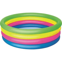 PISCINA GONFIABILE ARCOBALENO PER BAMBINI A 4 ANELLI COLORATI 157 X 46 CM 51117