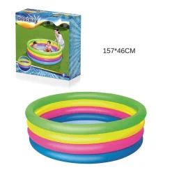PISCINA GONFIABILE ARCOBALENO PER BAMBINI A 4 ANELLI COLORATI 157 X 46 CM 51117