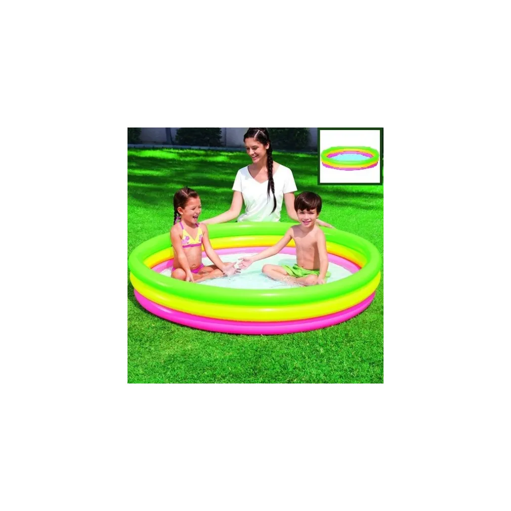 PISCINA GONFIABILE ARCOBALENO A 3 ANELLI COLORATI 152 X 30 CM FUORI TERRA