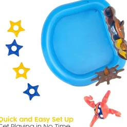 PISCINA GONFIABILE AREA DI GIOCO PER BAMBINI PIRATI MARE PISCINA ACQUA 140X130CM