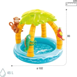 PISCINA GONFIABILE BABY POOL PALMA 102X86 CM 45 LT BAMBINI 1-3 ANNI ESTATE 58417