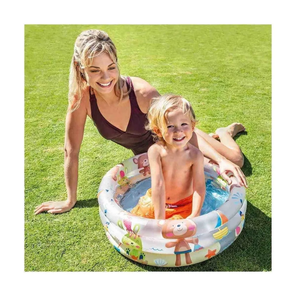 PISCINA GONFIABILE BABY POOL 3 ANELLI 61X22 CM PER BAMBINI ESTATE GIARDINO 57106