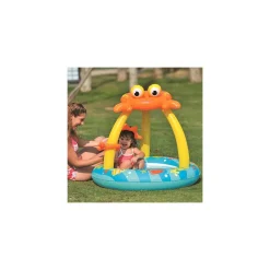 PISCINA GONFIABILE CON PARASOLE 100X95CM FORMA GRANCHIO PER BAMBINI DA GIARDINO