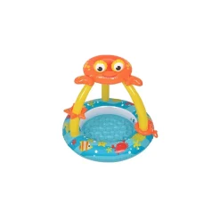 PISCINA GONFIABILE CON PARASOLE 100X95CM FORMA GRANCHIO PER BAMBINI DA GIARDINO