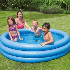 PISCINA GONFIABILE CRYSTAL BLU GRANDE 3 ANELLI 168 X 38 CM ESTATE BAMBINI 58446