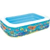 PISCINA GONFIABILE FAMILY RETTANGOLARE 3 ANELLI FANTASIA PESCI 229X152X56CM 54120