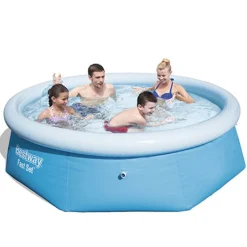 PISCINA GONFIABILE FAST SET Ø244X61CM ROTONDA PER FAMIGLIE GIARDINO ESTATE 57448