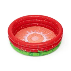 PISCINA GONFIABILE FRAGOLA ROTONDA BAMBINI GIARDINO A 3 ANELLI 168 X 38 CM 51145