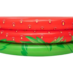 PISCINA GONFIABILE FRAGOLA ROTONDA BAMBINI GIARDINO A 3 ANELLI 168 X 38 CM 51145