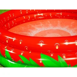 PISCINA GONFIABILE FRAGOLA ROTONDA BAMBINI GIARDINO A 3 ANELLI 168 X 38 CM 51145