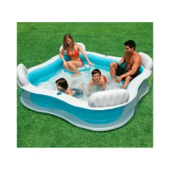 PISCINA GONFIABILE FUORITERRA 4 SEDILI 229X229X66CM CON 2 PORTABICCHIERI
