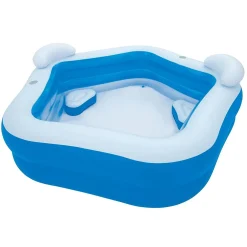 PISCINA GONFIABILE FUORITERRA 213 X 207 X 69 CM CON PORTABICCHIERI CUSCINI