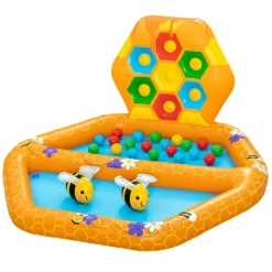 PISCINA GONFIABILE GIOCO ALVEARE PER BAMBINI CON 20 PALLINE 2 API 127X119X61CM 52639