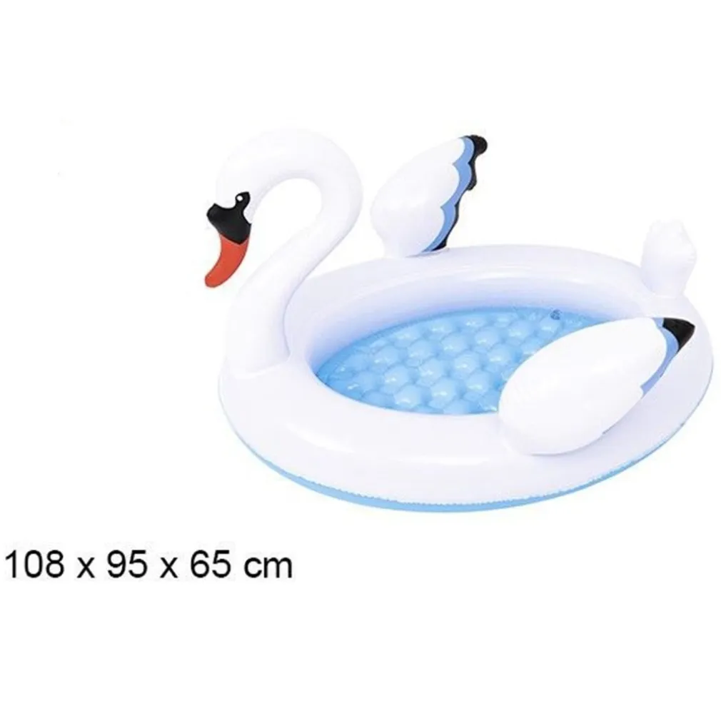 PISCINA GONFIABILE PER BAMBINI FORMA CIGNO 108X95X65CM GIARDINO DIVERTIMENTO 016147