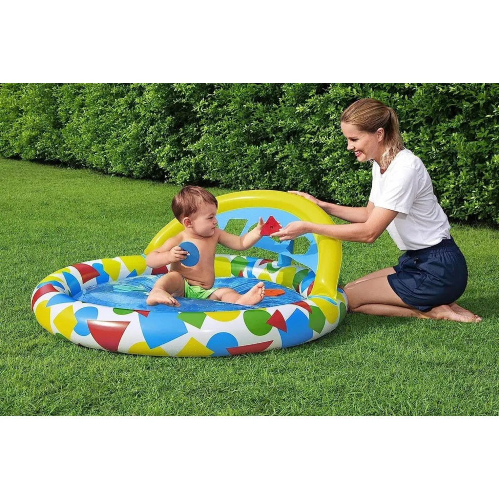 PISCINA GONFIABILE PER BAMBINI SPLASH & LEARN 120X117X46CM 5 FORME SCHIUMA 52378