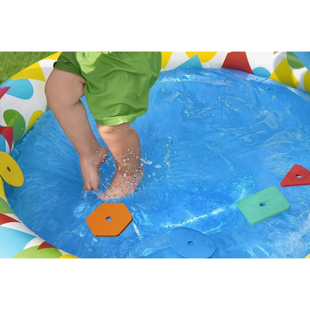 PISCINA GONFIABILE PER BAMBINI SPLASH & LEARN 120X117X46CM 5 FORME SCHIUMA 52378