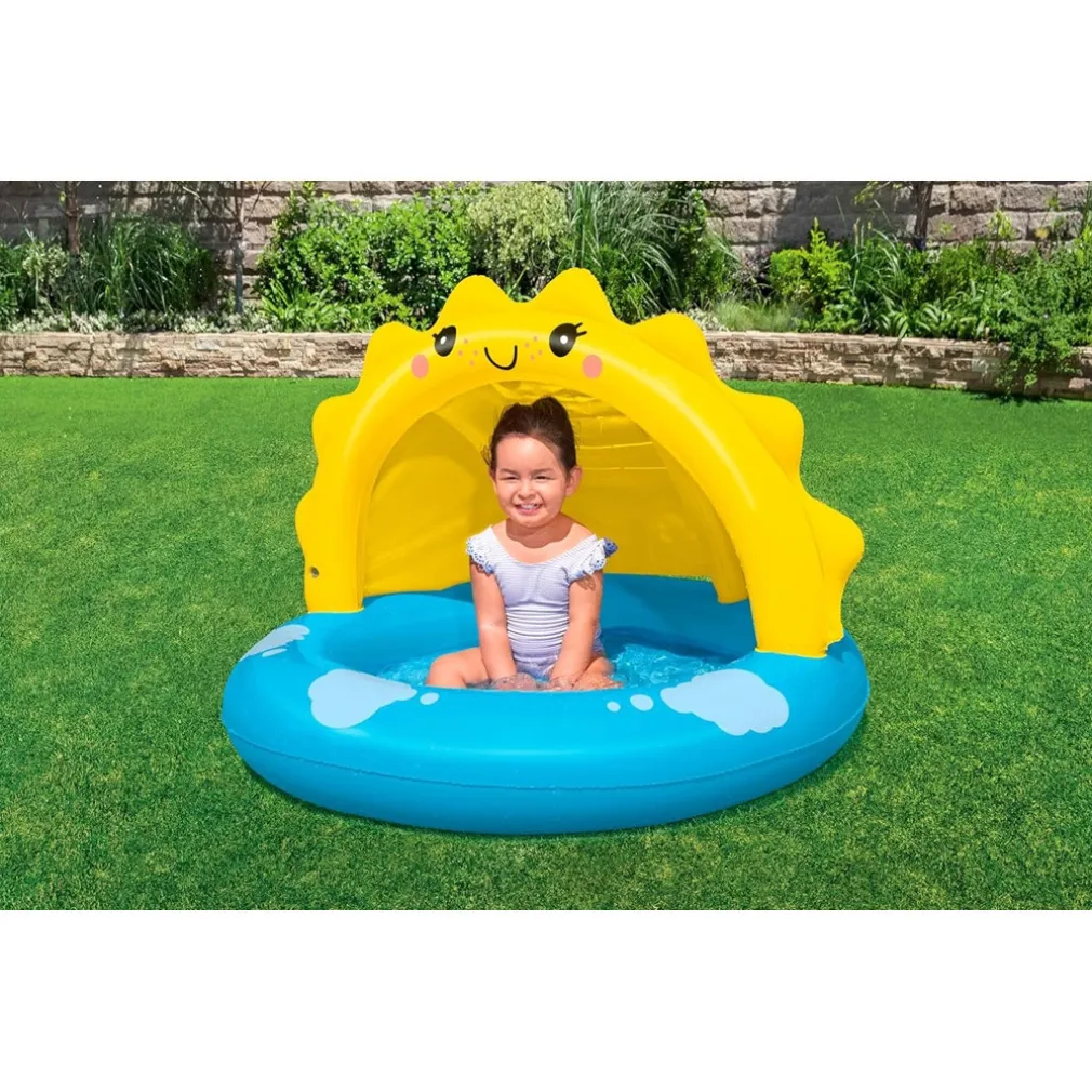 PISCINA GONFIABILE PER BAMBINI + 2 ANNI SUNNY DAYS 101X97X71CM CON COPERTURA 52637