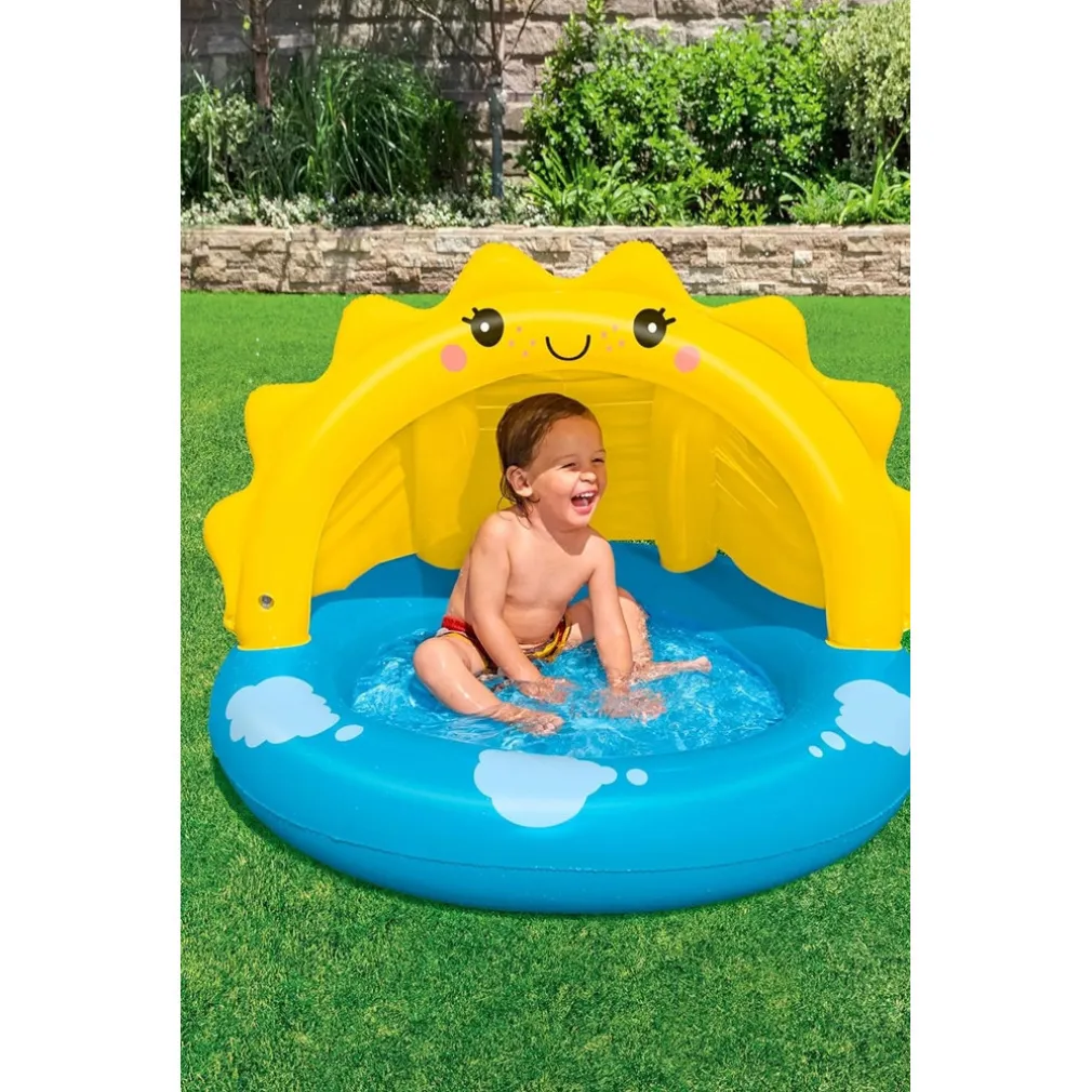 PISCINA GONFIABILE PER BAMBINI + 2 ANNI SUNNY DAYS 101X97X71CM CON COPERTURA 52637