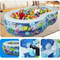 PISCINA GONFIABILE PER BAMBINI GIARDINO ESTATE DESIGN VITA MARINA 175X109X46CM 016089