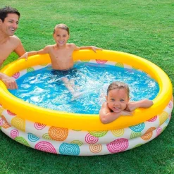 PISCINA GONFIABILE PER BAMBINI 3 ANELLI 147 X 33 CM GIARDINO TERRAZZO 330 LT