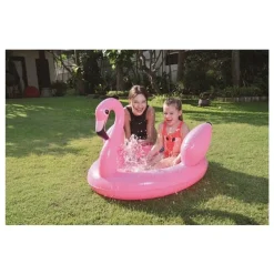 PISCINA GONFIABILE PER BAMBINI FORMA DI FENICOTTERO ROSA GIARDINO 108X95X65CM 016148