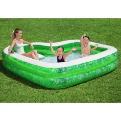 PISCINA GONFIABILE PER FAMIGLIE CON SEDILE TROPICAL PARADISE 231X231X51 CM 54336