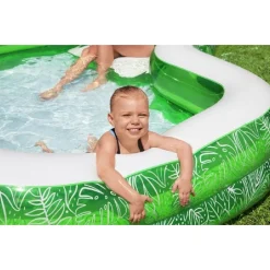 PISCINA GONFIABILE PER FAMIGLIE CON SEDILE TROPICAL PARADISE 231X231X51 CM 54336