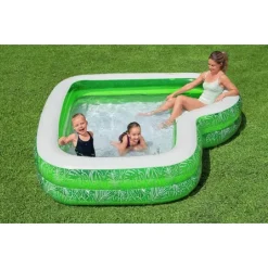 PISCINA GONFIABILE PER FAMIGLIE CON SEDILE TROPICAL PARADISE 231X231X51 CM 54336