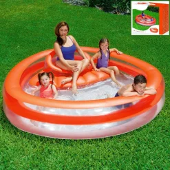PISCINA GONFIABILE ROTONDA CON SEDUTA E SCHIENALE 232 X 229 X 63 CM ESTERNO
