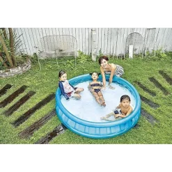 PISCINA GONFIABILE ROTONDA CON LATO MORBIDO A MOSAICO 155 X 32 CM PER BAMBINI 016181