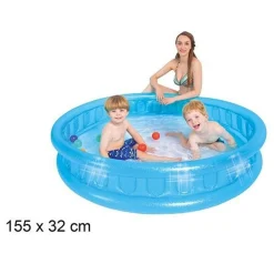 PISCINA GONFIABILE ROTONDA CON LATO MORBIDO A MOSAICO 155 X 32 CM PER BAMBINI 016181