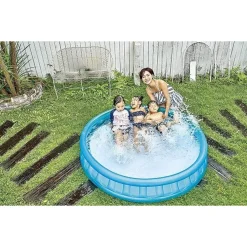 PISCINA GONFIABILE ROTONDA CON LATO MORBIDO A MOSAICO 155 X 32 CM PER BAMBINI 016181