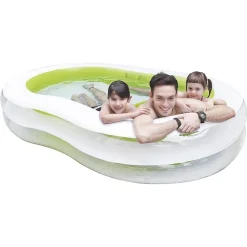 PISCINA GONFIABILE SAGOMATA FAMIGLIA POOL 240X140X47 CM TRASPARENTE VERDE 016090
