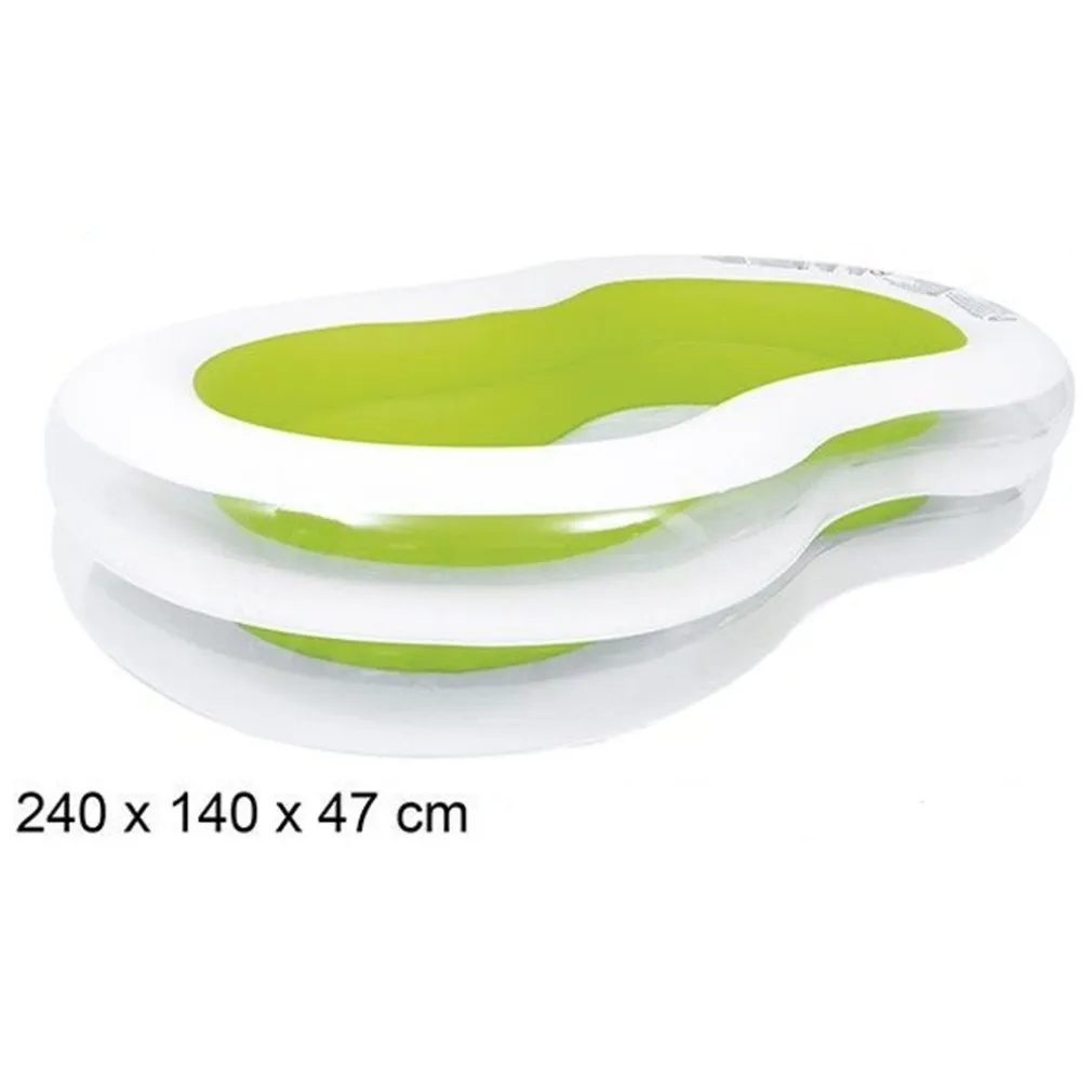 PISCINA GONFIABILE SAGOMATA FAMIGLIA POOL 240X140X47 CM TRASPARENTE VERDE 016090