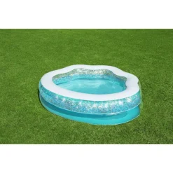 PISCINA GONFIABILE TONDA CONCHIGLIA SCINTILLANTE 150X127X43CM PER BAMBINI 52489