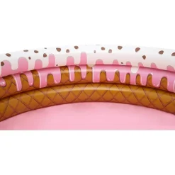 PISCINA GONFIABILE TONDA A 3 ANELLI DESIGN GELATO CON PANNA PER BAMBINI 160X38CM 016173