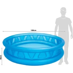 PISCINA GONFIABILE TRIANGOLI SOFT BLU 188 X 46 CM 790 LT BAMBINI ESTATE 58431