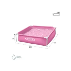 PISCINA MINI FRAME ROSA QUADRATA CON TELAIO 122X122X30 CM BAMBINI ESTATE 57172